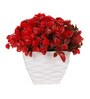 Multicolour Plastic & Polyester Artificial Plant With Pot