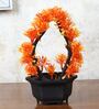 Multicolour Plastic & Polyester Artificial Plant With Pot