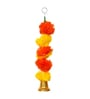 Orange & Yellow Plastic Artificial Marigold Flower Garland with Bells Wall Hanging (Set of 10)