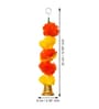 Orange & Yellow Plastic Artificial Marigold Flower Garland with Bells Wall Hanging (Set of 10)