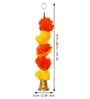 Orange & Yellow Plastic Artificial Marigold Flower Garland with Bells Wall Hanging (Set of 8)