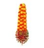 Orange & Yellow Plastic Artificial Marigold Flowers Hangings with Bangles Ringing Bells (Set of 10)