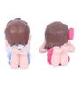 Multicolour Plastic Baby Boy and Girl Resting and Contemplating Garden Figurines, Set of 4