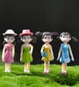 Multicolour Plastic Little and Colorful Girls Garden Figurines, Set of 4