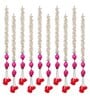 White & Pink Plastic Pink Lotus & White Red Artificial Flowers Hanging (Set of 10)