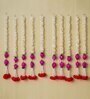 White & Pink Plastic Pink Lotus & White Red Artificial Flowers Hanging (Set of 10)