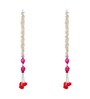 White & Pink Plastic Pink Lotus & White Red Artificial Flowers Hanging (Set of 2)
