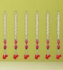 White & Pink Plastic Pink Lotus & White Red Artificial Flowers Hanging (Set of 6)