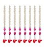 White & Pink Plastic Pink Lotus & White Red Artificial Flowers Hanging (Set of 8)