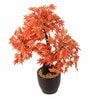 Multicolour Polyester Artificial Bonsai Plant With Black Ceramic Pot