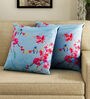 Polyester Floral Pattern 16x16 Inch Cushion Covers (Set Of 2)