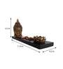 Buddha Head With Wooden Tray Multicolour Polyresin Table Tea Light Holder