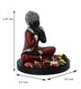 Multicolour Polyresin Antique Finish Handcrafted Thinking Buddha with Wooden Base