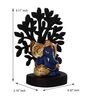 Multicolour Polyresin Gold Plated Blue Kaan Ganesha Idol With Wooden Tree