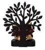 Multicolour Polyresin Gold Plated Red Kaan Ganesha Idol with Wooden Tree