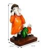 Multicolour Polyresin Lord Ganesha Doing Shopping with Mushak Idol