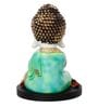 Multicolour Polyresin Praying Green Monk Buddha with Wooden Base