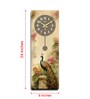 Multicolour Rectangle 24 Inches Wooden Wall Clock (Peacock)