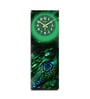 Multicolour Rectangle 24 Inches Wooden Wall Clock (peacock feather)