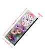 Multicolour Rectangle 24 Inches Wooden Wall Clock (Floral)