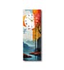Multicolour Rectangle 24 Inches Wooden Wall Clock (Mountain)