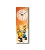 Multicolour Rectangle 24 Inches Wooden Wall Clock (Vehicle)