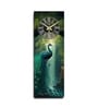 Multicolour Rectangle 24 Inches Wooden Wall Clock (Peacock)