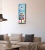 Multicolour Rectangle 24 Inches Wooden Wall Clock (Flowers)