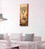 Multicolour Rectangle 24 Inches Wooden Wall Clock (Deer)