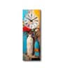 Multicolour Rectangle 24 Inches Wooden Wall Clock (Abstract)