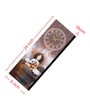 Multicolour Rectangle 24 Inches Wooden Wall Clock (Peace buddha)