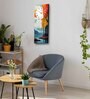 Multicolour Rectangle 24 Inches Wooden Wall Clock (Mountain)