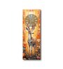 Multicolour Rectangle 24 Inches Wooden Wall Clock (Deer)