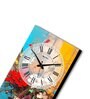 Multicolour Rectangle 24 Inches Wooden Wall Clock (Abstract)