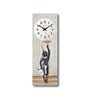 Multicolour Rectangle 24 Inches Wooden Wall Clock