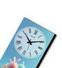 Multicolour Rectangle 24 Inches Wooden Wall Clock (Flowers)