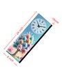 Multicolour Rectangle 24 Inches Wooden Wall Clock (Flowers)