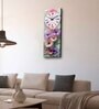 Multicolour Rectangle 24 Inches Wooden Wall Clock (Floral)