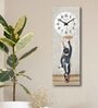 Multicolour Rectangle 24 Inches Wooden Wall Clock