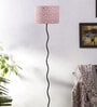 Yogasana Multicolour Cottan Fabric Shade Club Floor Lamp With Iron Base