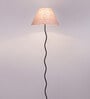 Bastian Multicolour Cottan Fabric Shade Club Floor Lamp With Iron Base