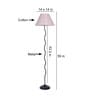 Bastian Multicolour Cottan Fabric Shade Club Floor Lamp With Iron Base