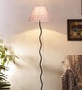 Bastian Multicolour Cottan Fabric Shade Club Floor Lamp With Iron Base
