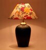 Multicolour Shade Table Lamp With Terracotta Base