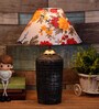 Multicolour Shade Table Lamp With Terracotta Base