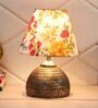 Multicolour Shade Table Lamp With Antique Terracotta Base