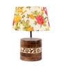 Bumpy Multicolour Fabric Shade Table Lamp With Mango wood Base