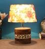 Bumpy Multicolour Fabric Shade Table Lamp With Mango wood Base