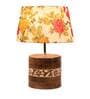 Bumpy Multicolour Fabric Shade Table Lamp With Mango wood Base