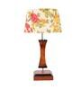 Multicolour Shade Table Lamp With Light Brown  Woodden Base